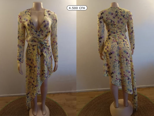 Robe fleurie jaune